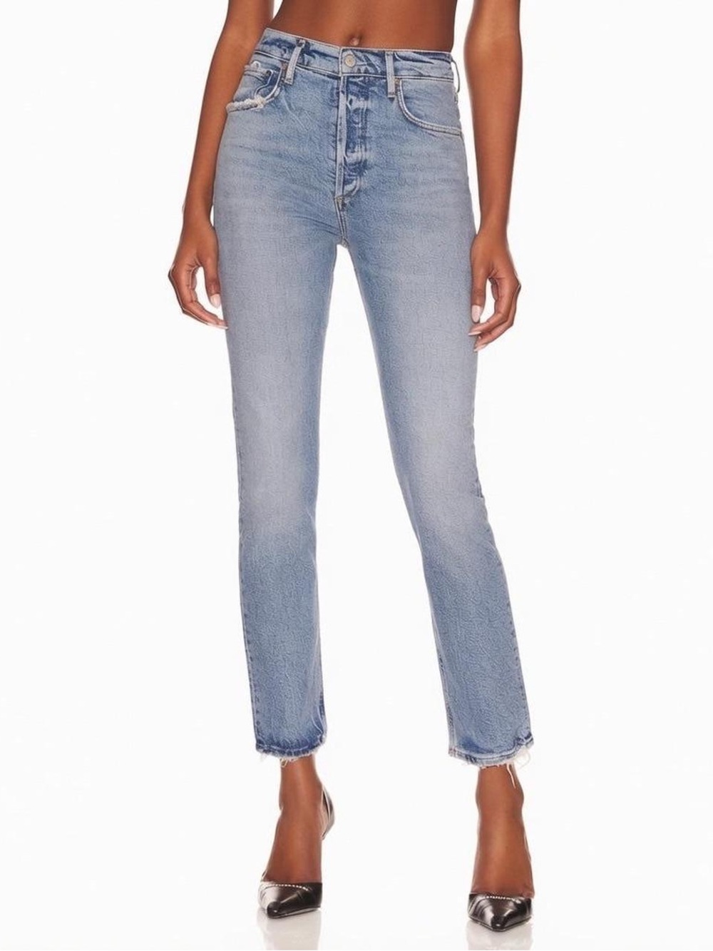 AGOLDE Riley Long High Rise Straight Leg Jean